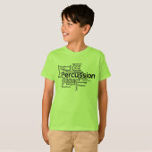 Percussion Word Cloud Black Text T-shirt (Voorkant volledig)