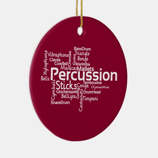 Percussion Word Cloud Keramisch Ornament (Rechts)