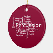 Percussion Word Cloud Keramisch Ornament (Links)