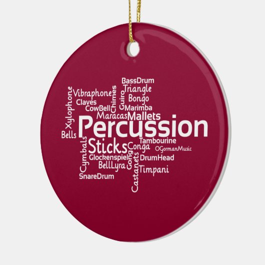 Percussion Word Cloud Keramisch Ornament (Links)