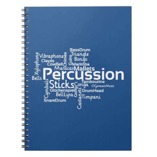 Percussion Word Cloud Notitieboek (Voorkant)