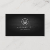 Percussionist drumicoon geborsteld metaal muzikant visitekaartje (Voorkant)