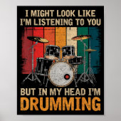 Percussionist Drumming For Drum Set Lover Drummers Poster (Voorkant)