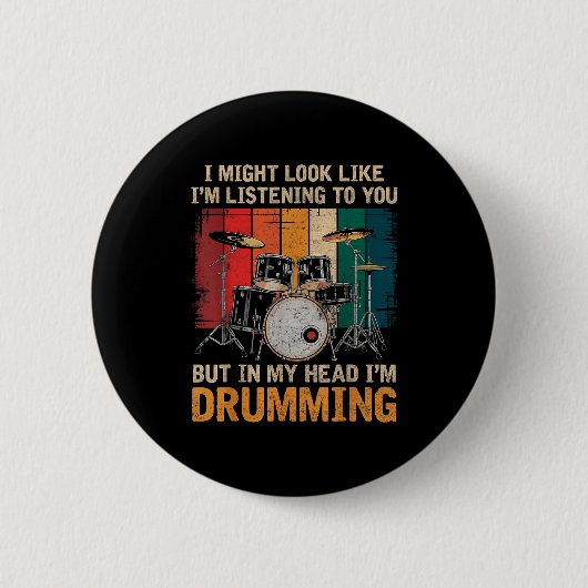 Percussionist Drumming For Drum Set Lover Drummers Ronde Button 5,7 Cm (Voorkant)