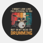 Percussionist Drumming For Drum Set Lover Drummers Ronde Sticker (Voorkant)