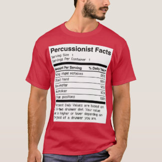 Percussionist Facts Funny Drums Drummer T-shirt