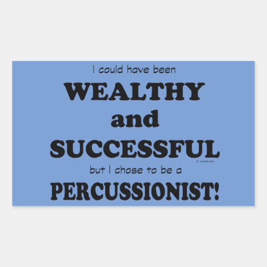 Percussionist rijk en succesvol rechthoekig verhaa rechthoekige sticker (Voorkant)