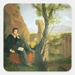 Percy Bysshe Shelley 1845 Vierkante Sticker