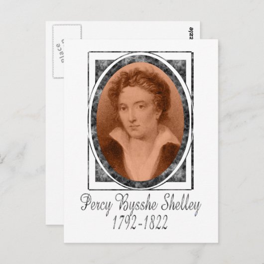 Percy Bysshe Shelley Briefkaart (Voorkant / Achterkant)