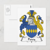 Percy Family Crest Briefkaart (Voorkant / Achterkant)