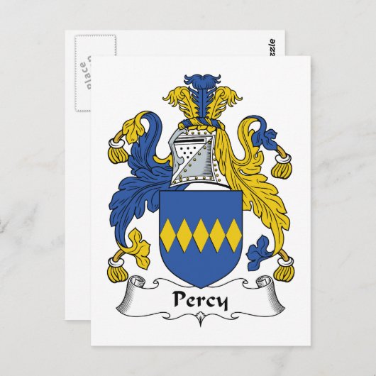 Percy Family Crest Briefkaart (Voorkant / Achterkant)