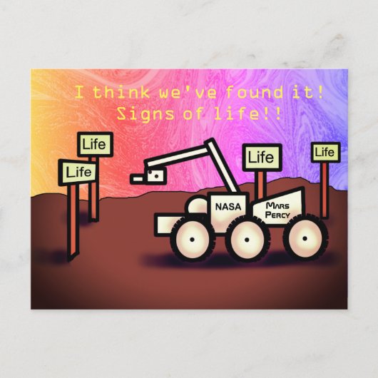 PERCY MARS SIGNES OF LIFE Briefkaart by Jetpackcor (Voorkant)