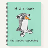 Percy Penguin Brain.exe Has Stopped Notebook Notitieboek (Voorkant)