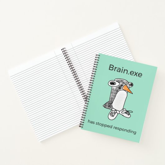 Percy Penguin Brain.exe Has Stopped Notebook Notitieboek (Binnen)