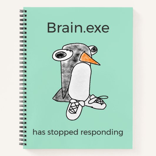 Percy Penguin Brain.exe Is Gestopt Notitieboek (Voorkant)
