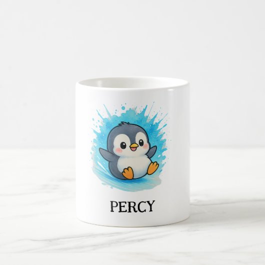Percy Penguin Mug – Custom Cute Animal Name Gift Koffiemok (Center)