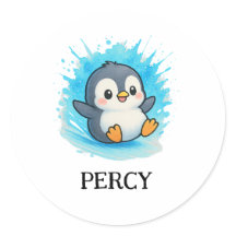Percy Penguin Sticker – Leuke Animal Name Label