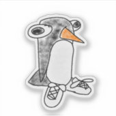 Percy Pinguïn Uitgestanste Vinyl Sticker (Voorkant)