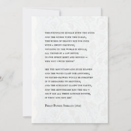 Percy - Romantic Poem Wedding Invitation Kaart