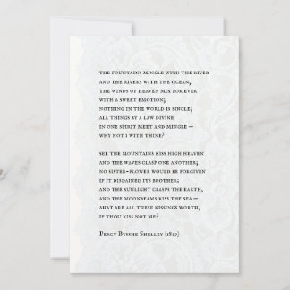 Percy - Romantic Poem Wedding Invitation Kaart