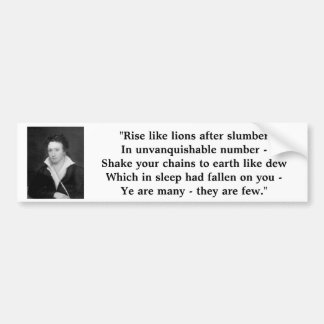 Percy Shelley "The Mask of Anarchy" Bumpersticker
