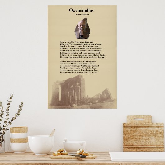 Percy Shelley's Ozymandias Poem Poster (Keuken)