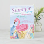 Perdag van de Partij van de Zandroze Flamingos Kaart (Staand voorkant)