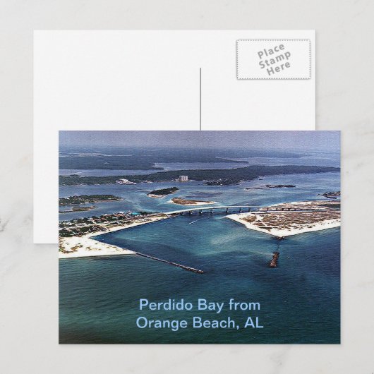 Perdido Bay vanuit Orange Beach, AL Briefkaart (Voorkant / Achterkant)