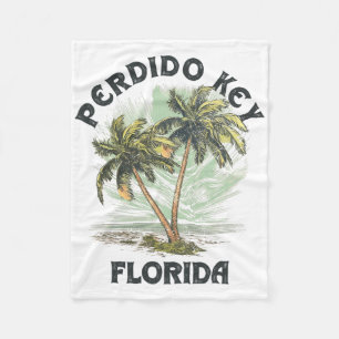 Perdido Key Florida Palms Vintage Beach Voor Manne Fleece Deken