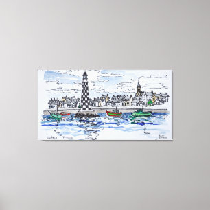 Perdrix Lighthouse, Loctudy   Bretagne, Frankrijk Canvas Afdruk