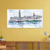 Perdrix Lighthouse, Loctudy | Bretagne, Frankrijk Canvas Afdruk (Insitu (Woonkamer))