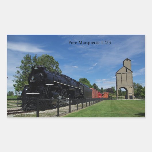 Pere Marquette 1223 treinsticker Rechthoekige Sticker (Voorkant)
