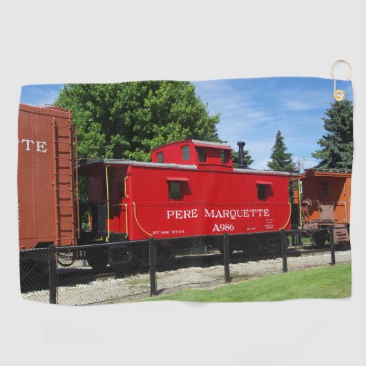 Pere Marquette Caboose A986 golfhanddoek (Horizontaal)
