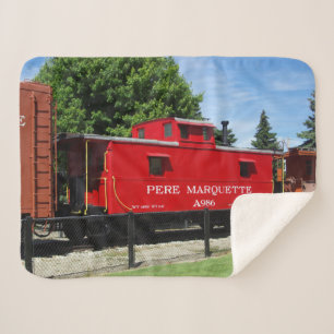 Pere Marquette caboose sherpa deken