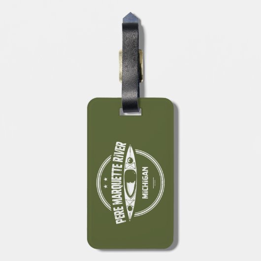 Pere Marquette Michigan Kayaking Bagagelabel (Achterkant verticaal)