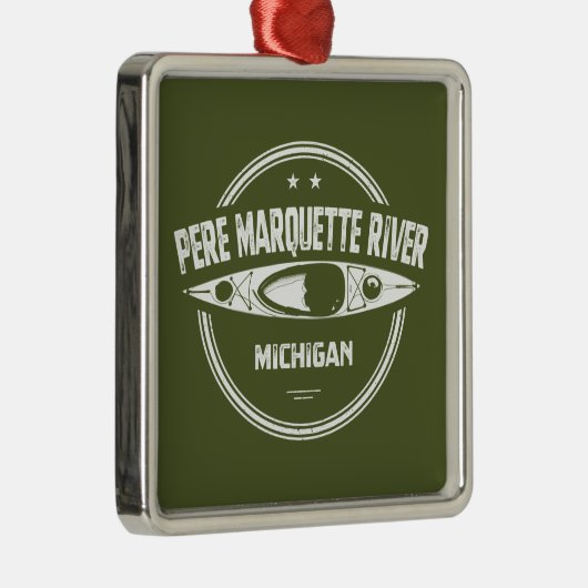 Pere Marquette Michigan Kayaking Metalen Ornament (Rechts)