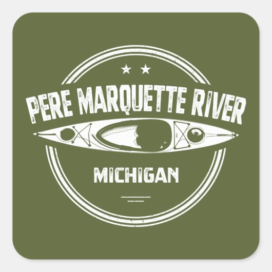Pere Marquette Michigan Kayaking Vierkante Sticker (Voorkant)