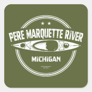 Pere Marquette Michigan Kayaking Vierkante Sticker