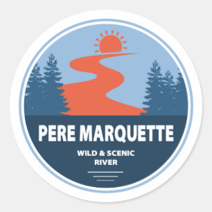 Pere Marquette Wild en de Schilderachtig rivier Ronde Sticker
