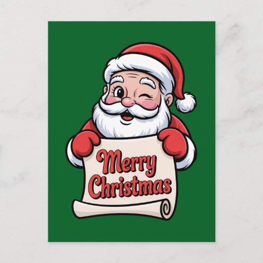 Père Noël Clin d'Œil 🎅 "Merry Christmas" Briefkaart (Voorkant)