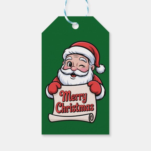 Père Noël Clin d'Œil 🎅 "Merry Christmas" Cadeaulabel (Achterkant)