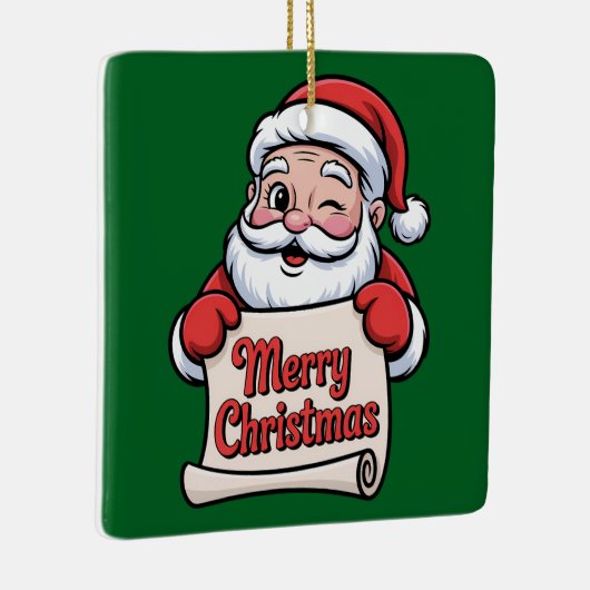Père Noël Clin d'Œil 🎅 "Merry Christmas" Keramisch Ornament (Rechts)