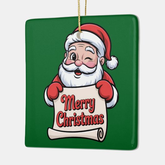 Père Noël Clin d'Œil 🎅 "Merry Christmas" Keramisch Ornament (Links)