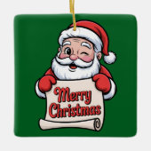 Père Noël Clin d'Œil 🎅 "Merry Christmas" Keramisch Ornament (Voorkant)