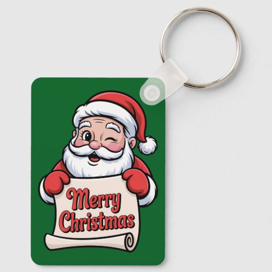 Père Noël Clin d'Œil 🎅 "Merry Christmas" Sleutelhanger (Achterkant)