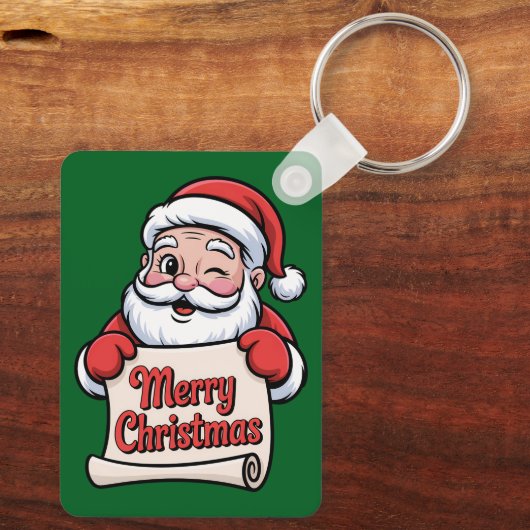 Père Noël Clin d'Œil 🎅 "Merry Christmas" Sleutelhanger (Achterkant)