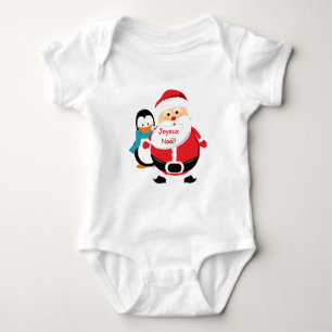 Père Noël et Manchot Santa Claus baby T-shirt