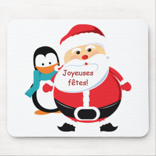 Père Noël et Manchot Santa Claus Tapis de souris Muismat