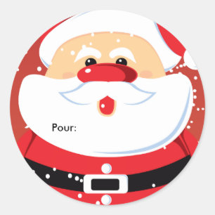Père Noël Etiquettes cadeaux Autocollants rondes Ronde Sticker