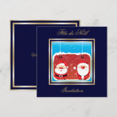 Père Noël Fête de Noël uitnodiging (Voorkant / Achterkant)